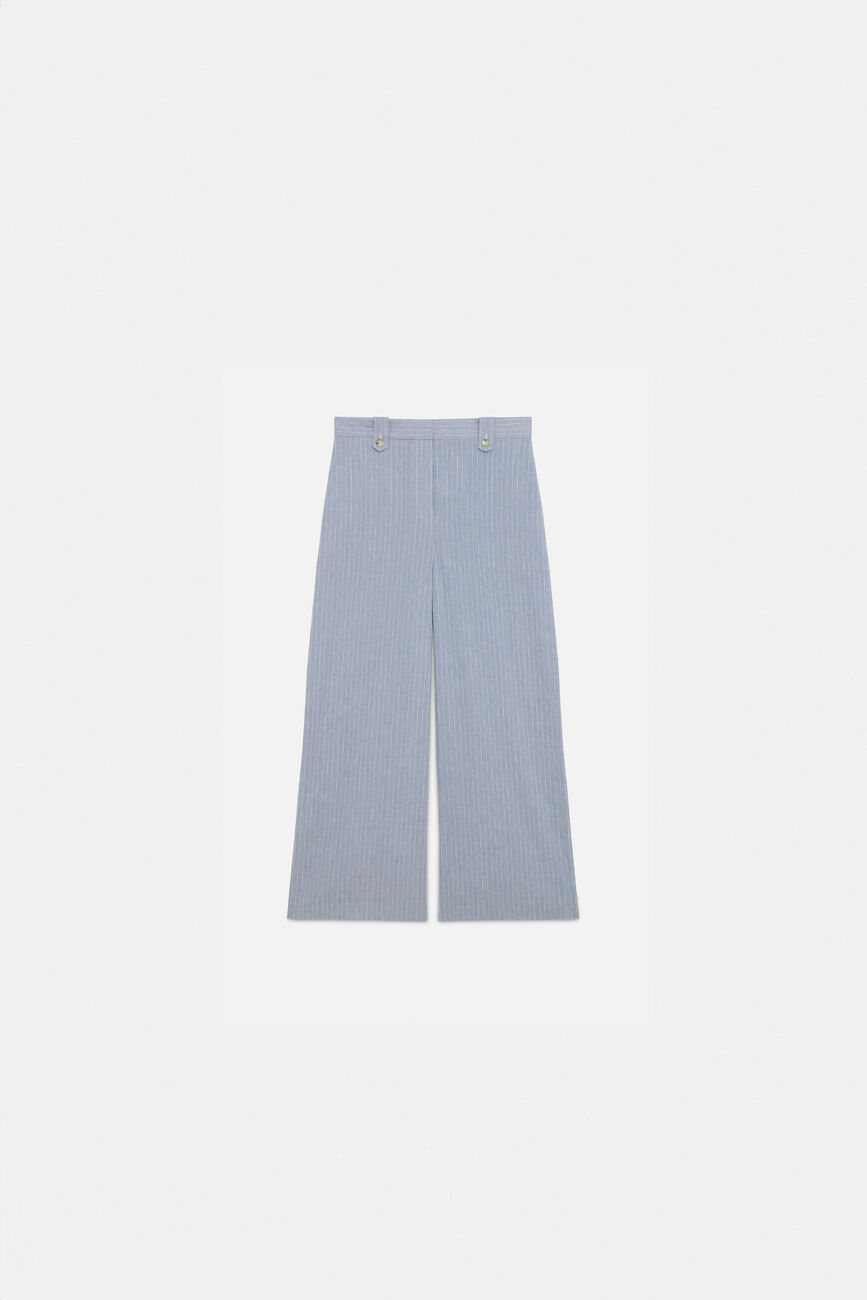 Pantalon pilier bleu ciel femme