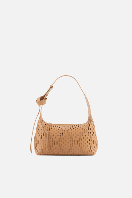 Bolso Soalia de cuero taupe mujer