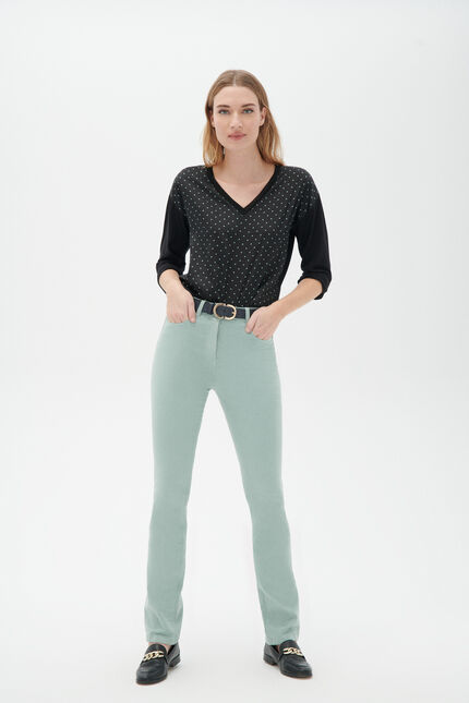 pantalon droit darling vert clair femme