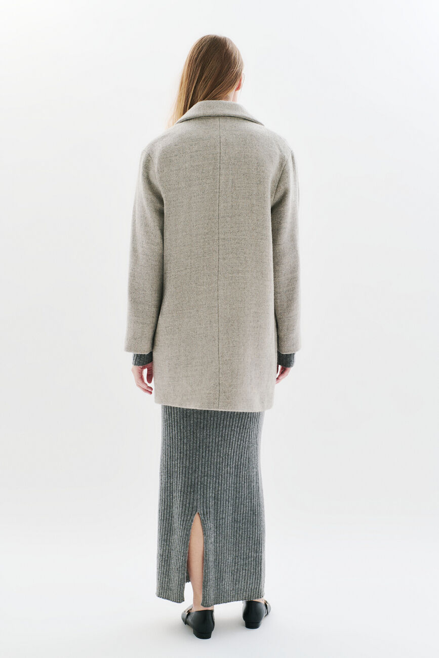 Gbrillant coat 100% wool dark grey woman