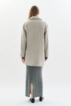 Gbrillant coat 100% wool dark grey woman