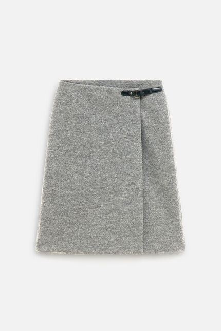 Jupe Juliana 100% laine gris femme