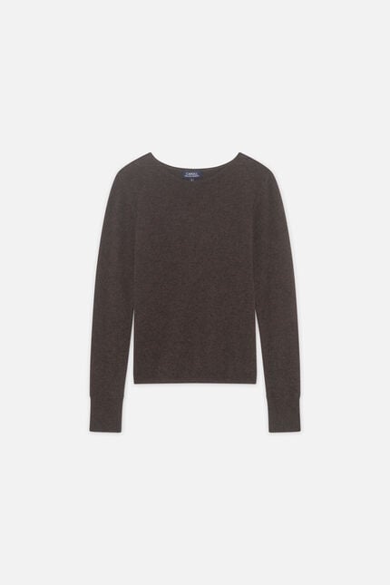 Maglione mzoan 100% cashmere marron foncé donna