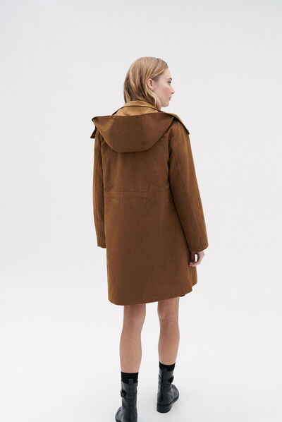 Parka oliver en toile beige femme