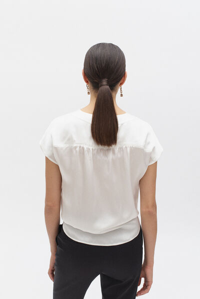Blusa 100% seta Tatiana avorio donna
