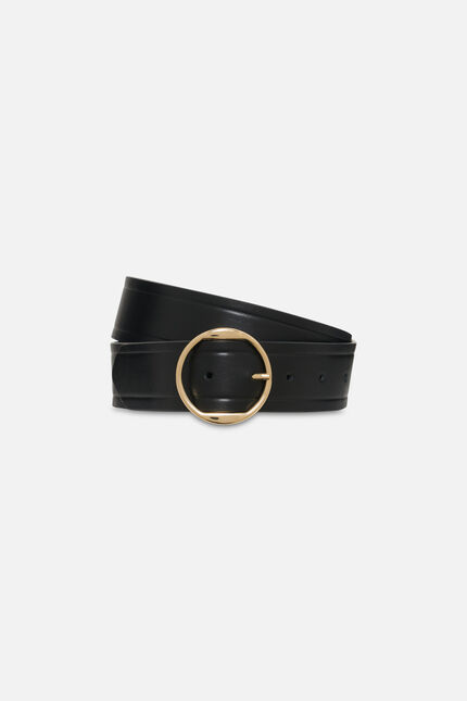 Filly cuir naturel riem zwart vrouw