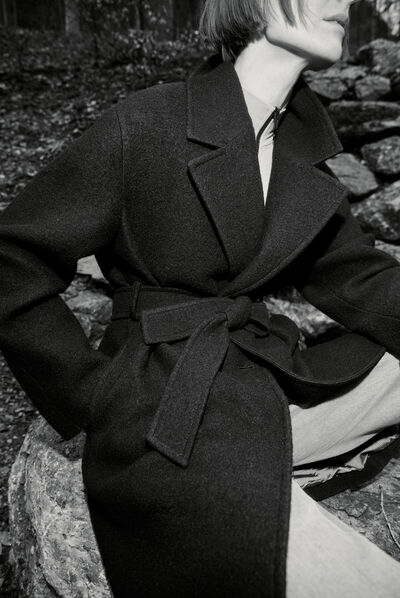 Manteau grant noir femme