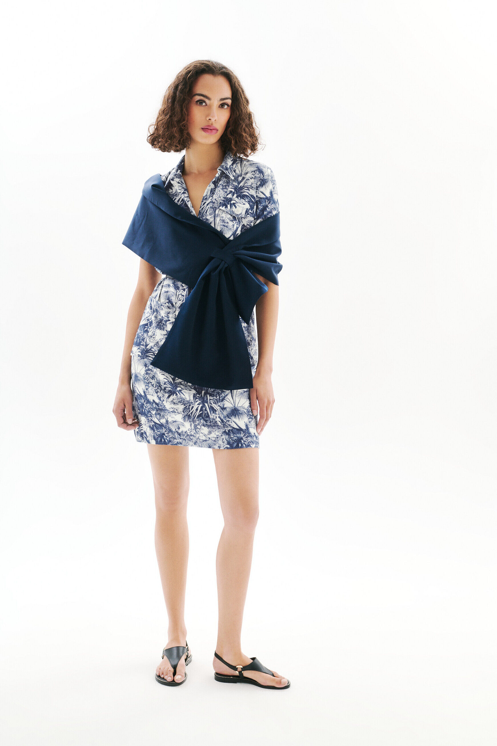 Poncho Arielle bleu foncé femme