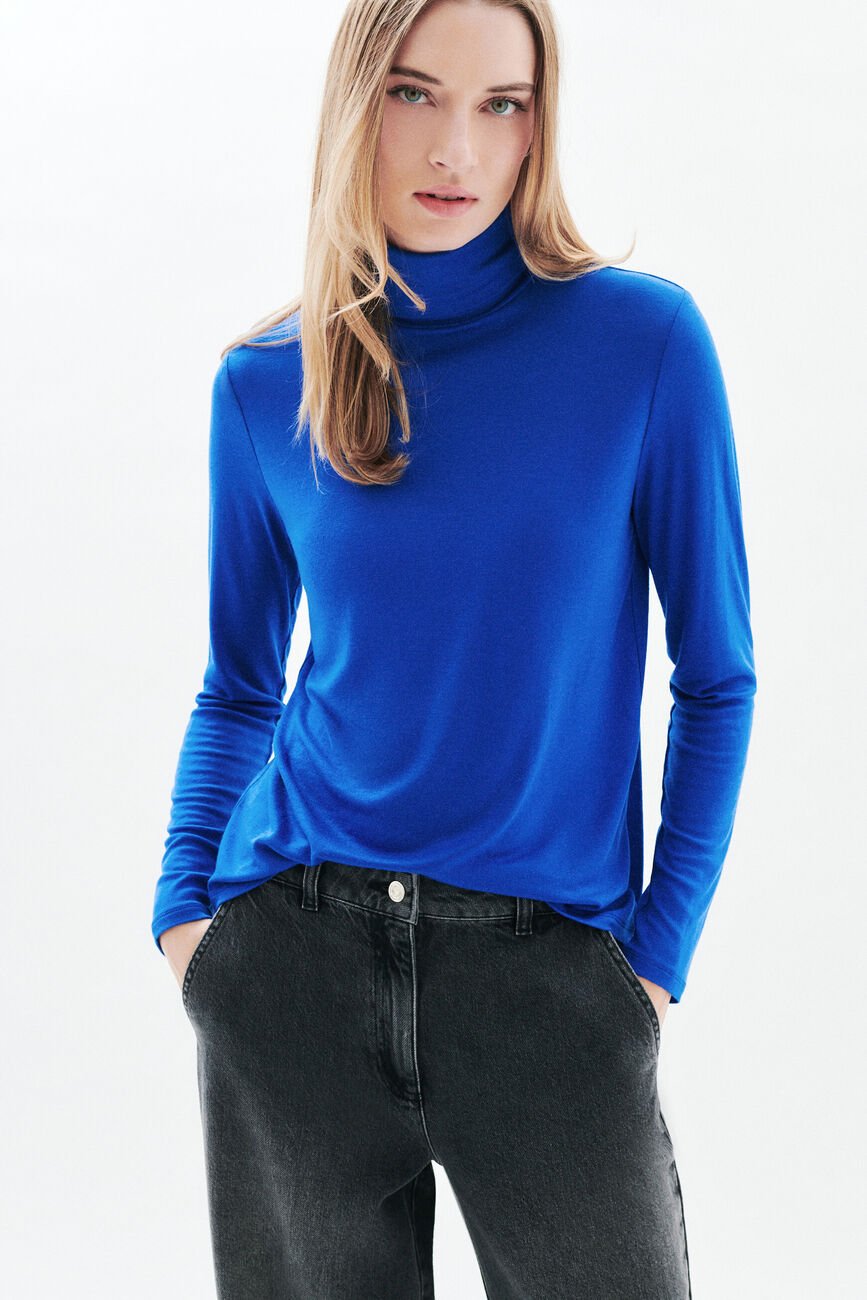 T-shirt Tlili bleu electrique femme