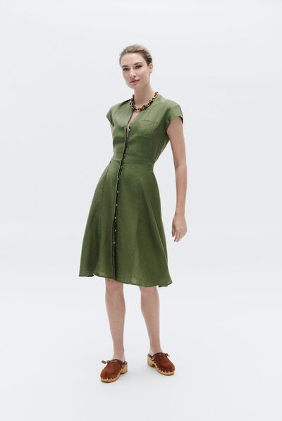 robe rosine vert kaki femme