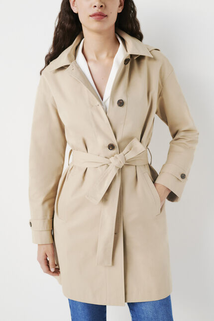 trench gabardine arena mujer