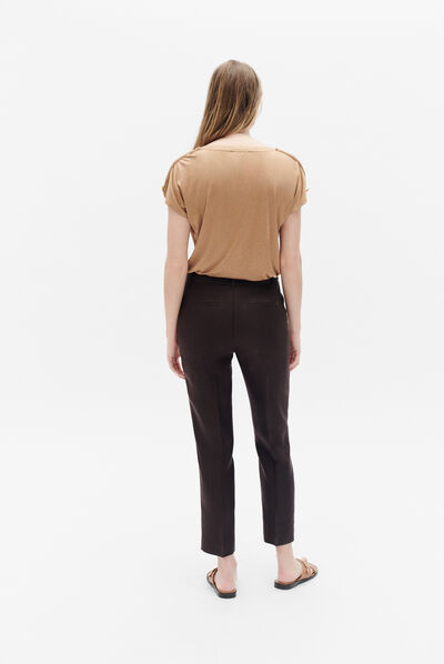 pantalon randy marron fonce femme