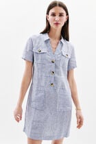 laure1 dress stone denim woman