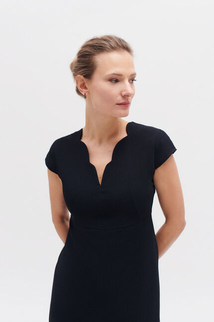 robe structuree myra bleu marine femme