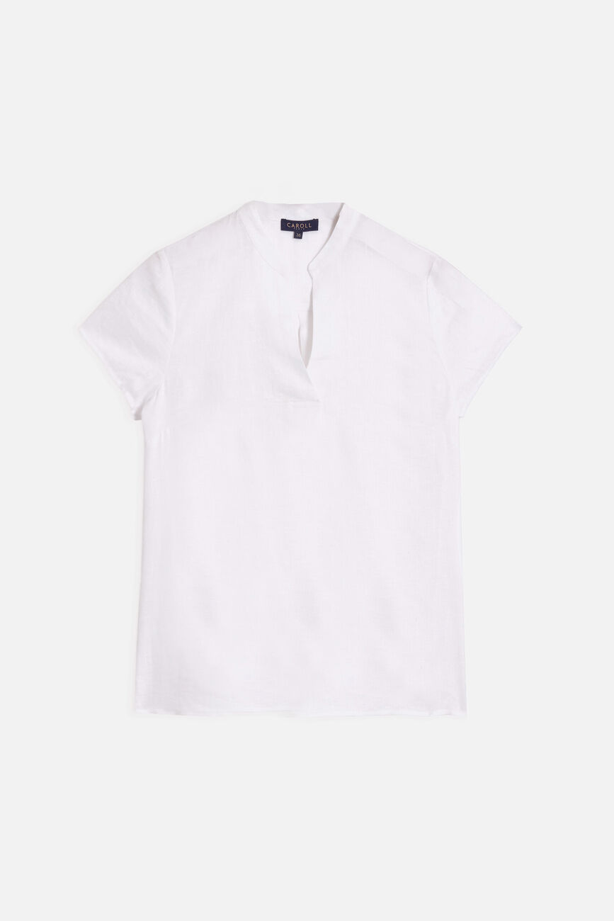 blouse kat 100% lin blanc femme