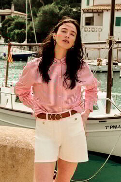 Short saphir blanc femme