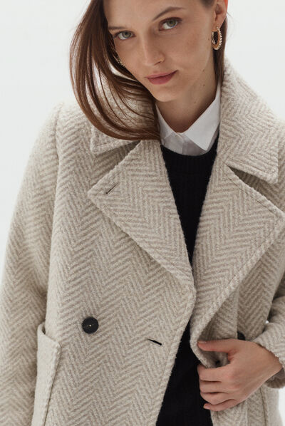 Manteau hector ivoire femme