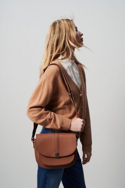 Sac sierra en cuir naturel camel femme