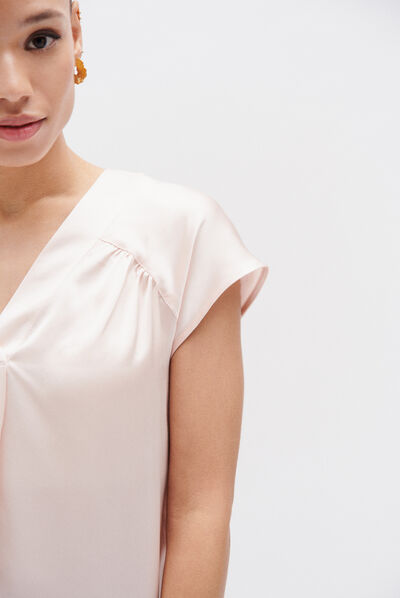 Blusa 100% seta Tatiana rosa chiaro donna