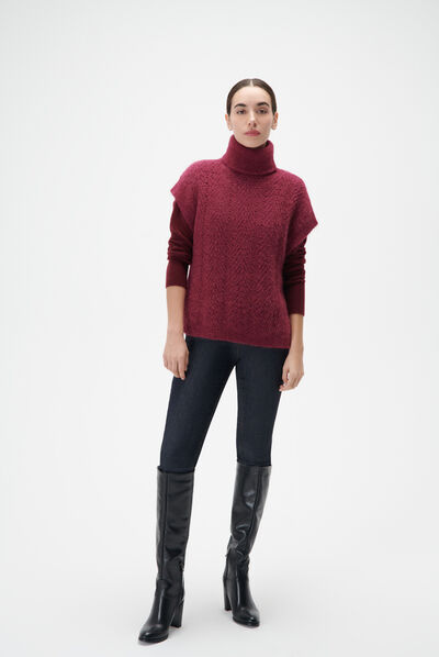 Pull mfiona bordeaux femme
