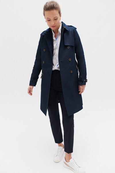 Trench Max blu navy donna