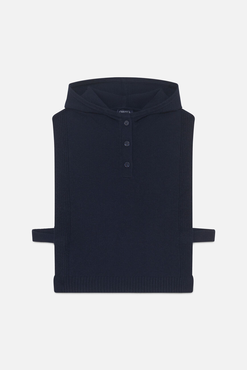 Poncho Yseo bleu marine femme