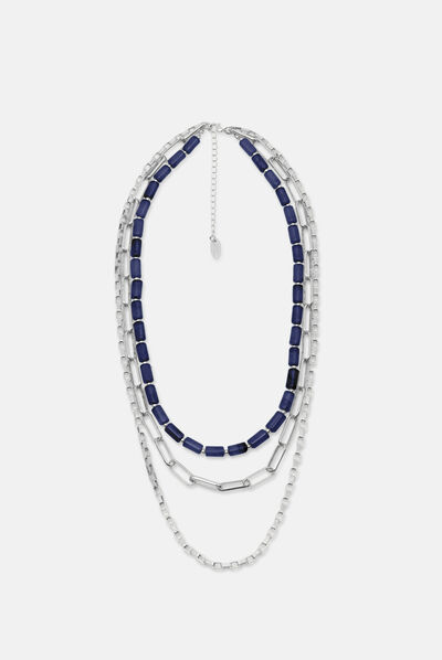 collar crista gris plateado mujer