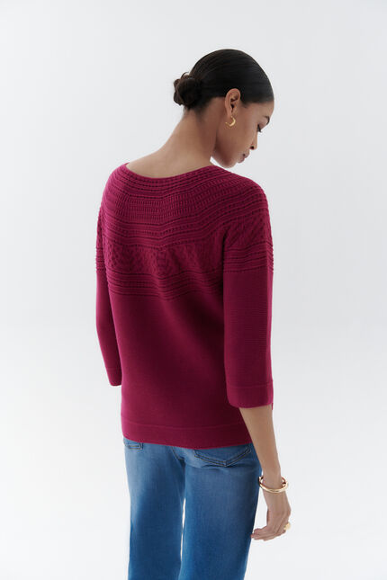 Pull mira rose framboise femme