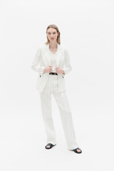 Pantalon sandri ecru femme