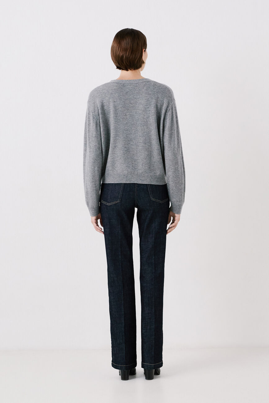 milou 100% wool cardigan grey woman