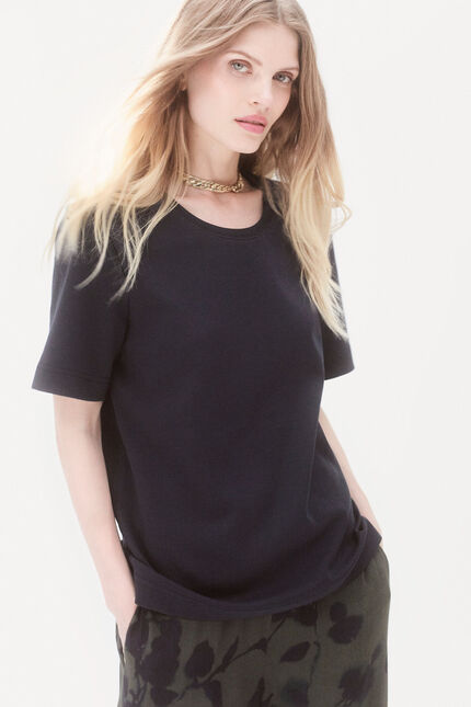 T-shirt thugo bleu marine femme
