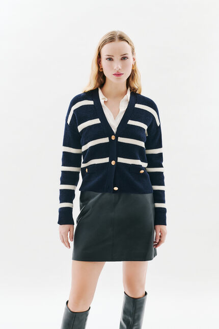 Gilet Mahe bleu marine femme