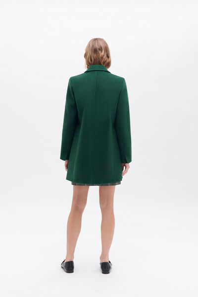 Manteau gustini vert fonce femme