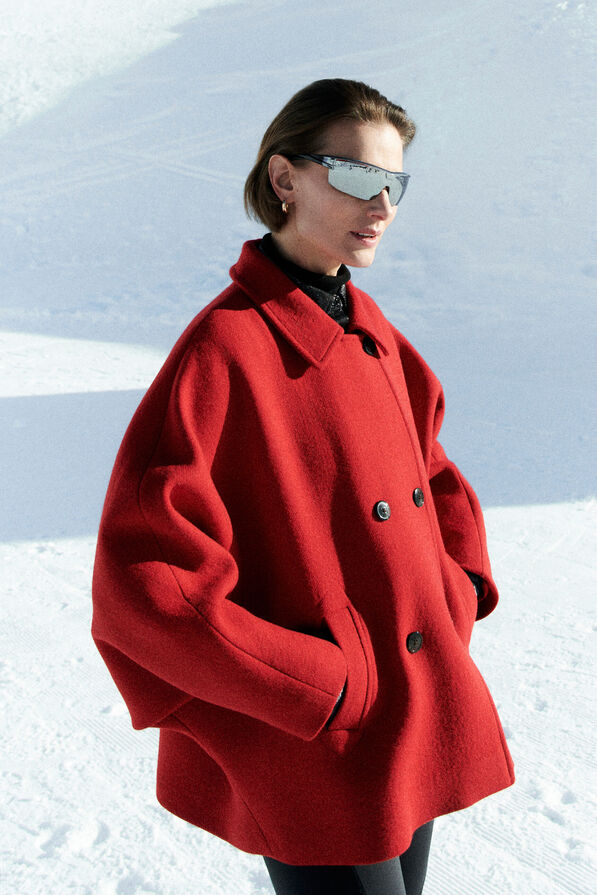 Manteau Gevene rouge femme