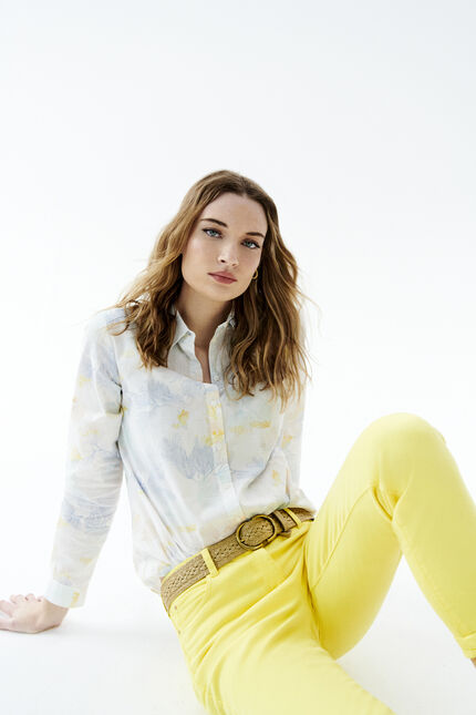 Pantalon ptonio jaune clair femme