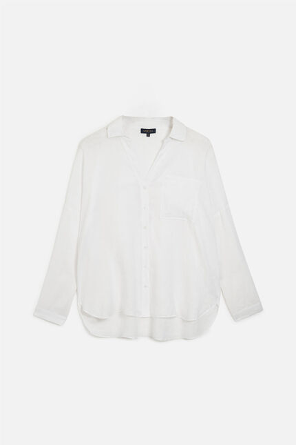 Camicia Sandy oversize 100% lino bianco donna