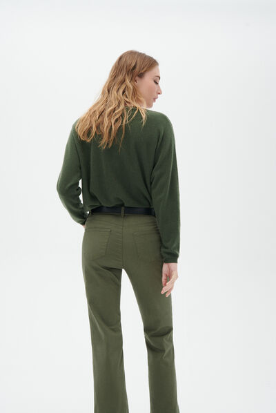 Pantalon pcomo vert kaki femme