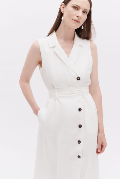 Vestido Rvirginia marfil mujer