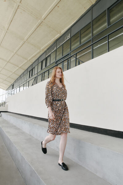 Vestido Alice3 marron cognac mujer
