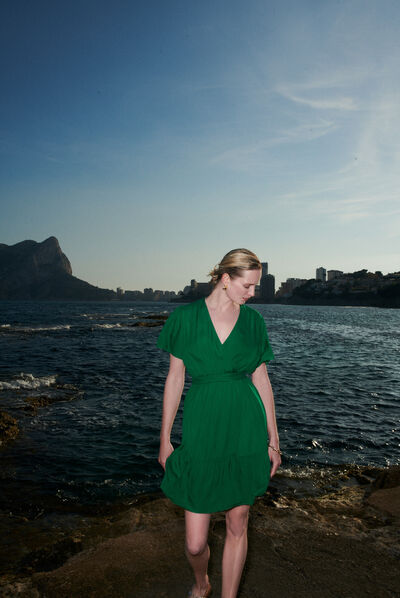 Robe rarielle vert menthe femme