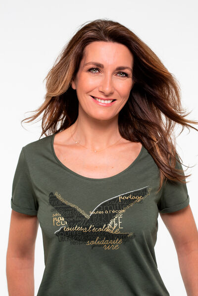 T-shirt Maddy verde cachi donna