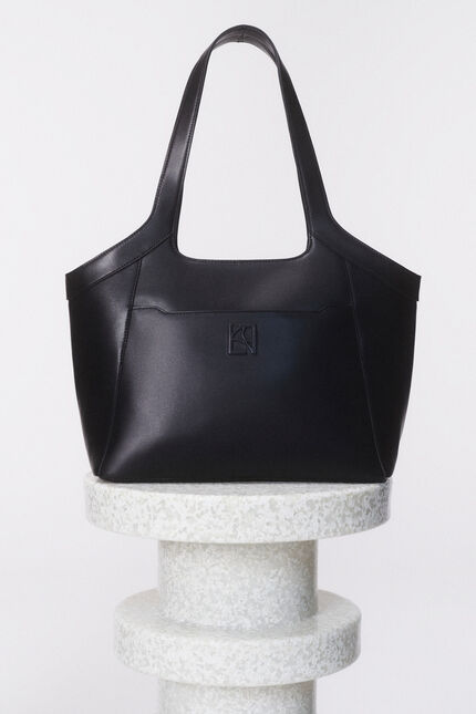 Sac sacha en cuir naturel noir femme
