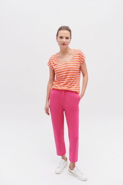 t-shirt murina 100% lin orange femme