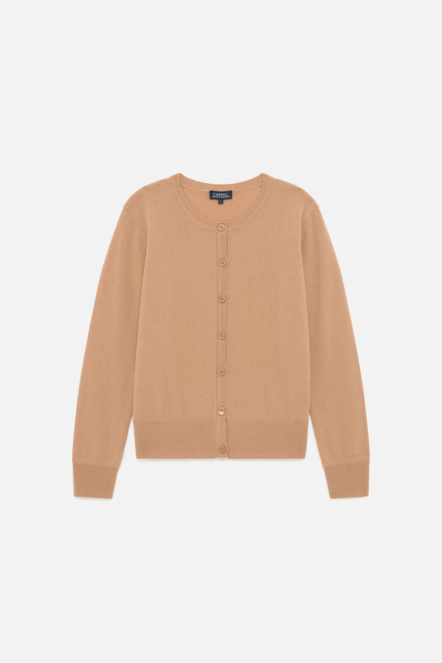 Gilet mcaroline 100 % cachemire camel femme