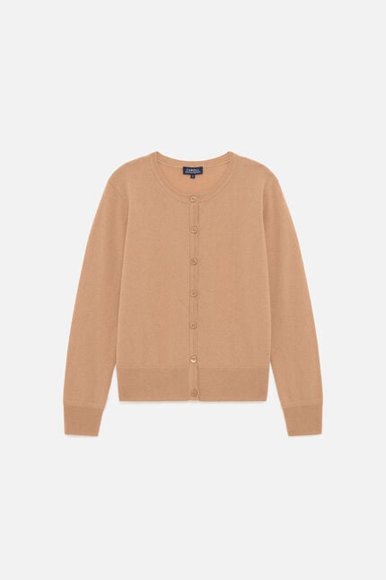 Gilet mcaroline 100 % cachemire camel femme