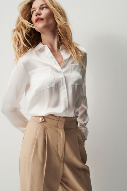 chemise jeanne b 100% soie ivoire femme