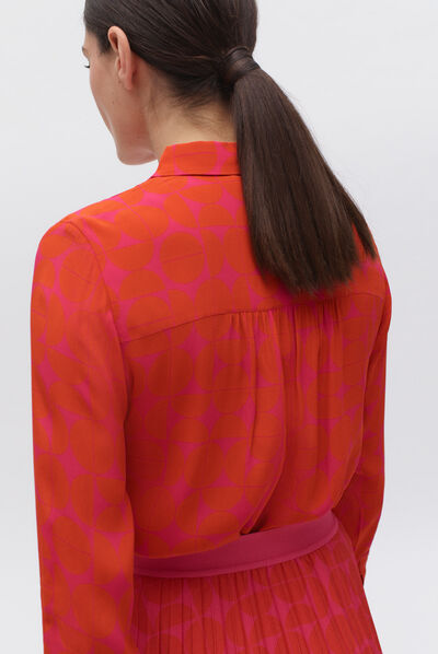 chemise tania print orange femme