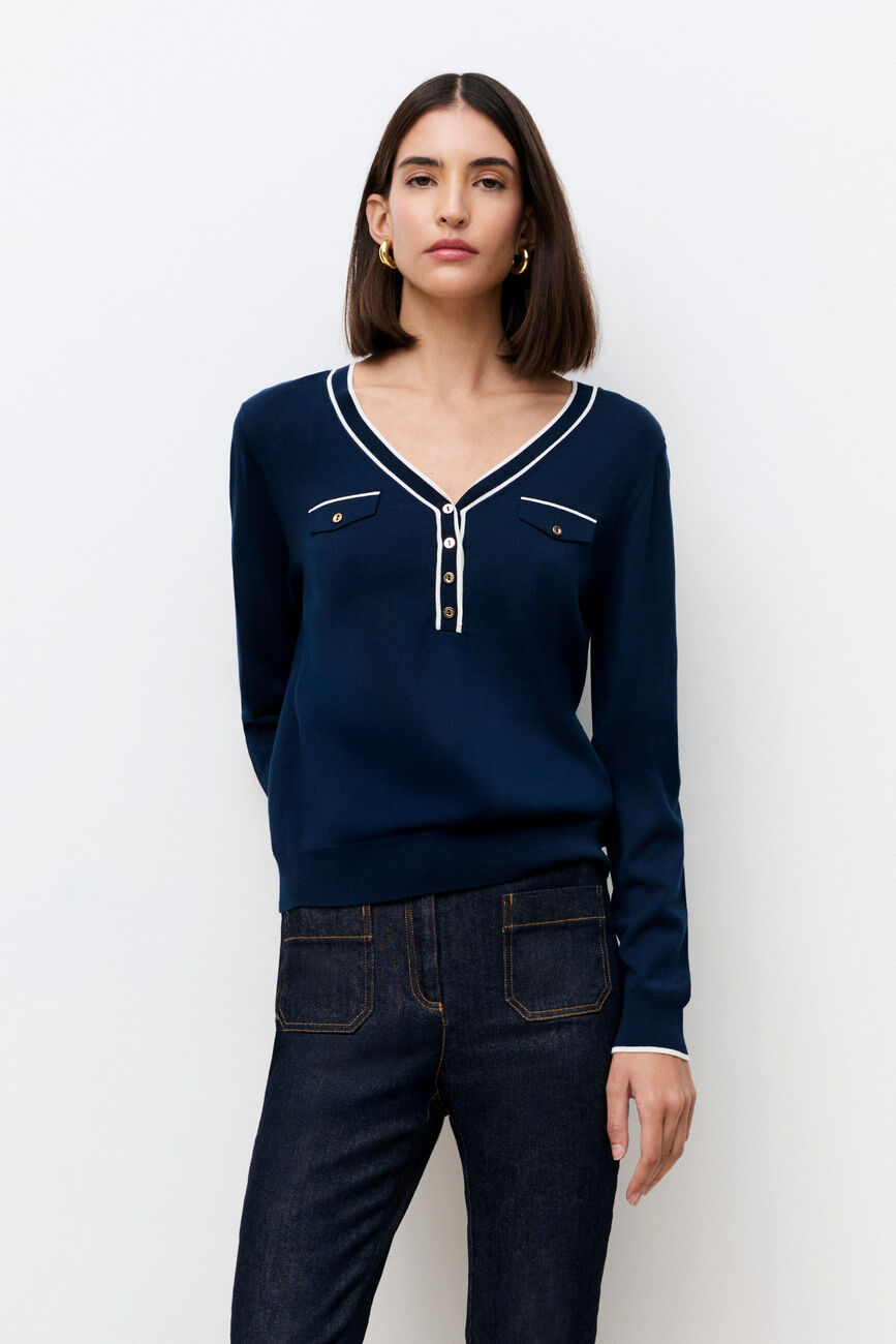 Pull Mcharlotte bleu marine femme