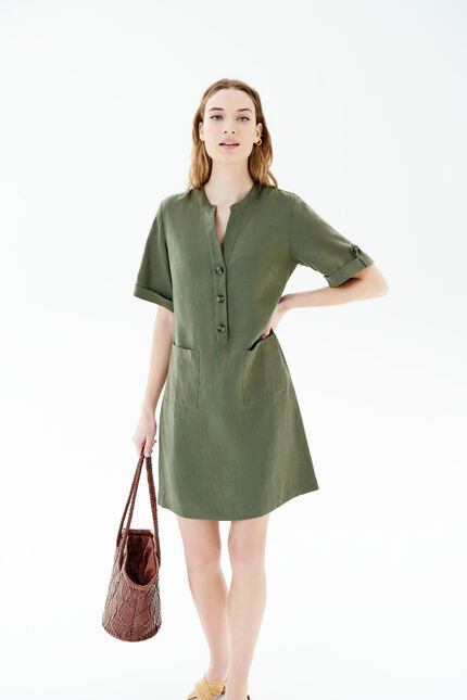 Robe roude2 vert kaki femme