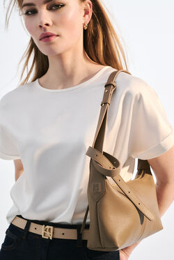 Sac Soa en cuir naturel beige femme